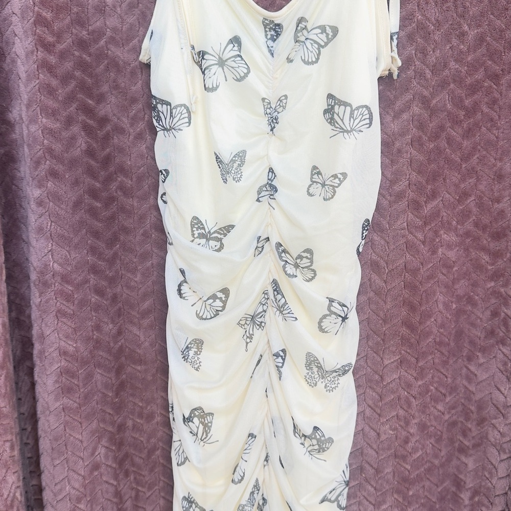SHEIN Cream Sleeveless Maxi Dress with Scoop Neck